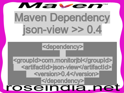Maven dependency of json-view version 0.4