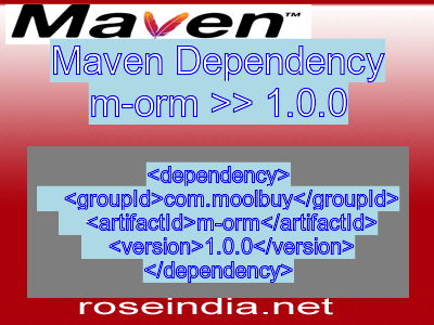 Maven dependency of m-orm version 1.0.0