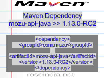 Maven dependency of mozu-api-java version 1.13.0-RC2