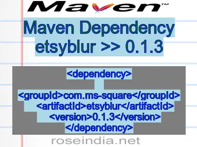 Maven dependency of etsyblur version 0.1.3