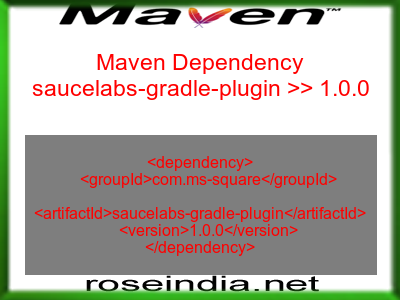 Maven dependency of saucelabs-gradle-plugin version 1.0.0
