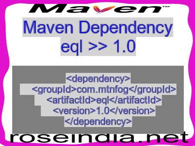 Maven dependency of eql version 1.0