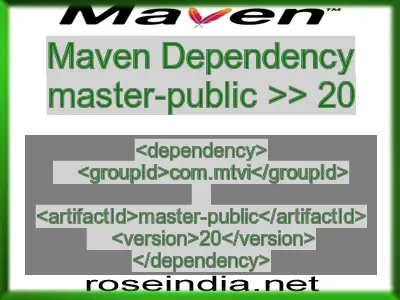 Maven dependency of master-public version 20