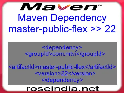 Maven dependency of master-public-flex version 22