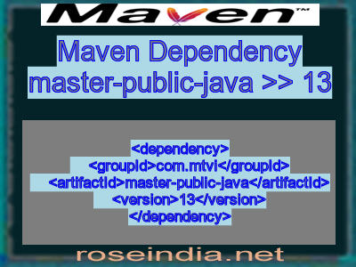 Maven dependency of master-public-java version 13
