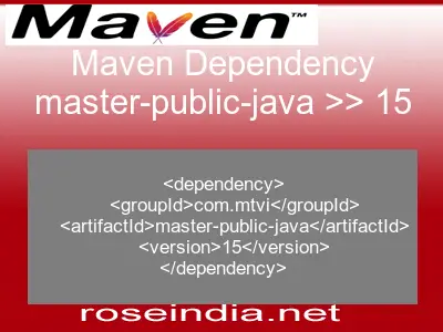 Maven dependency of master-public-java version 15