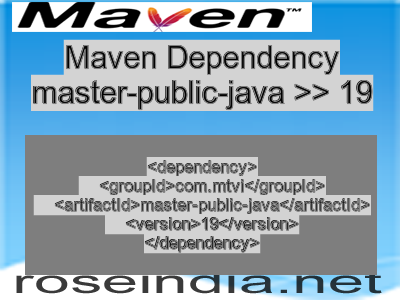 Maven dependency of master-public-java version 19