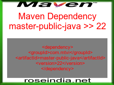 Maven dependency of master-public-java version 22