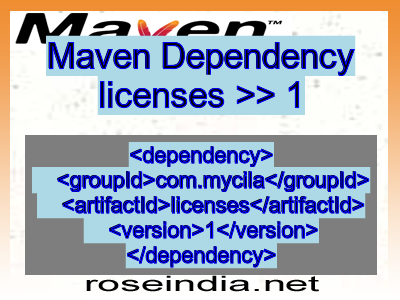 Maven dependency of licenses version 1