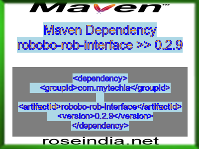 Maven dependency of robobo-rob-interface version 0.2.9