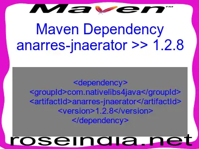 Maven dependency of anarres-jnaerator version 1.2.8