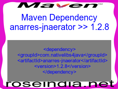 Maven dependency of anarres-jnaerator version 1.2.8