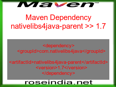 Maven dependency of nativelibs4java-parent version 1.7