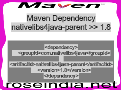 Maven dependency of nativelibs4java-parent version 1.8
