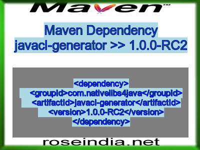 Maven dependency of javacl-generator version 1.0.0-RC2