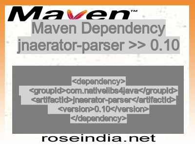 Maven dependency of jnaerator-parser version 0.10