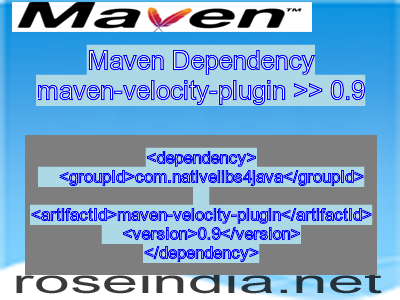 Maven dependency of maven-velocity-plugin version 0.9