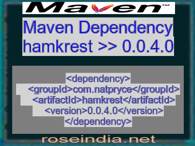 Maven dependency of hamkrest version 0.0.4.0