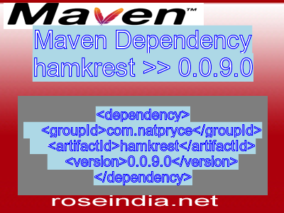 Maven dependency of hamkrest version 0.0.9.0