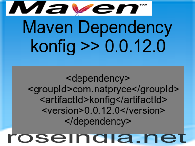 Maven dependency of konfig version 0.0.12.0