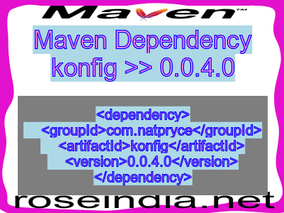 Maven dependency of konfig version 0.0.4.0