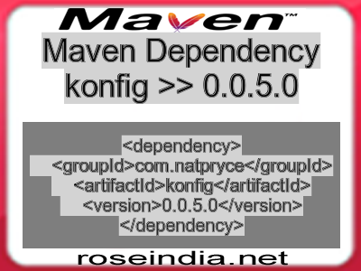 Maven dependency of konfig version 0.0.5.0