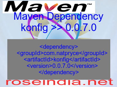 Maven dependency of konfig version 0.0.7.0