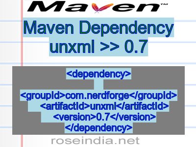 Maven dependency of unxml version 0.7