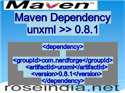 Maven dependency of unxml version 0.8.1