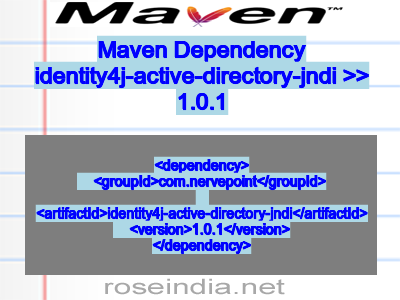 Maven dependency of identity4j-active-directory-jndi version 1.0.1