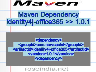 Maven dependency of identity4j-office365 version 1.0.1