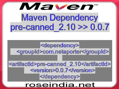 Maven dependency of pre-canned_2.10 version 0.0.7