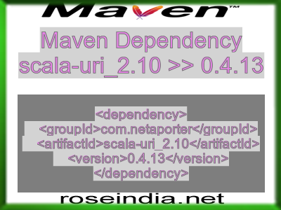 Maven dependency of scala-uri_2.10 version 0.4.13