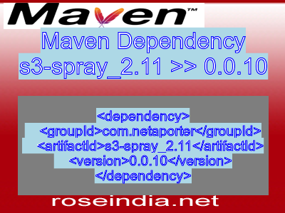 Maven dependency of s3-spray_2.11 version 0.0.10