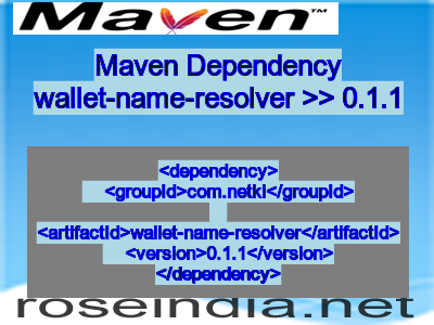 Maven dependency of wallet-name-resolver version 0.1.1