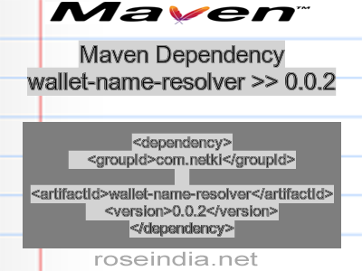 Maven dependency of wallet-name-resolver version 0.0.2
