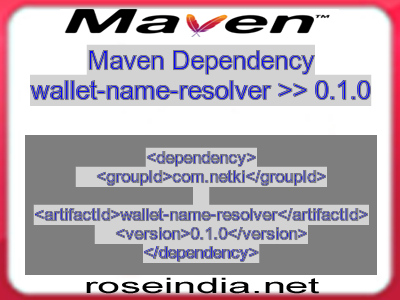 Maven dependency of wallet-name-resolver version 0.1.0