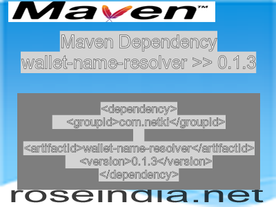 Maven dependency of wallet-name-resolver version 0.1.3