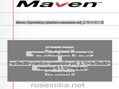 Maven dependency of phantom-cassandra-unit_2.10 version 0.1.12