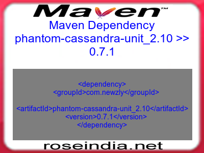 Maven dependency of phantom-cassandra-unit_2.10 version 0.7.1