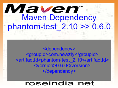 Maven dependency of phantom-test_2.10 version 0.6.0