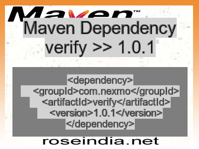 Maven dependency of verify version 1.0.1