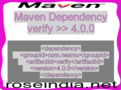 Maven dependency of verify version 4.0.0