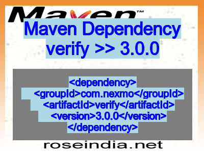 Maven dependency of verify version 3.0.0