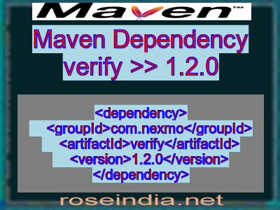 Maven dependency of verify version 1.2.0