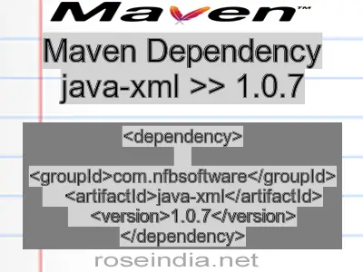 Maven dependency of java-xml version 1.0.7