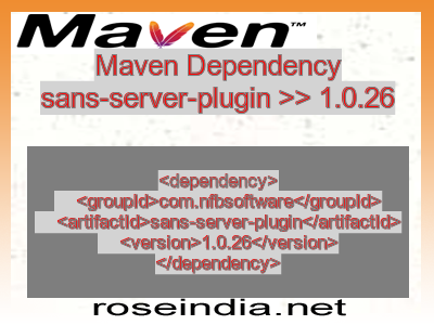 Maven dependency of sans-server-plugin version 1.0.26