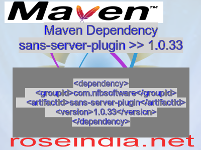 Maven dependency of sans-server-plugin version 1.0.33