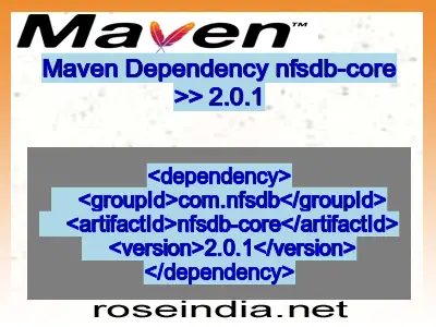 Maven dependency of nfsdb-core version 2.0.1
