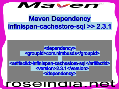 Maven dependency of infinispan-cachestore-sql version 2.3.1